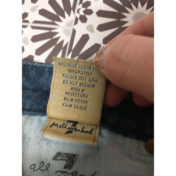 7 for all Mankind A Pocket low rise bootcut medium dark wash jeans, wome… - Picture 9 of 13